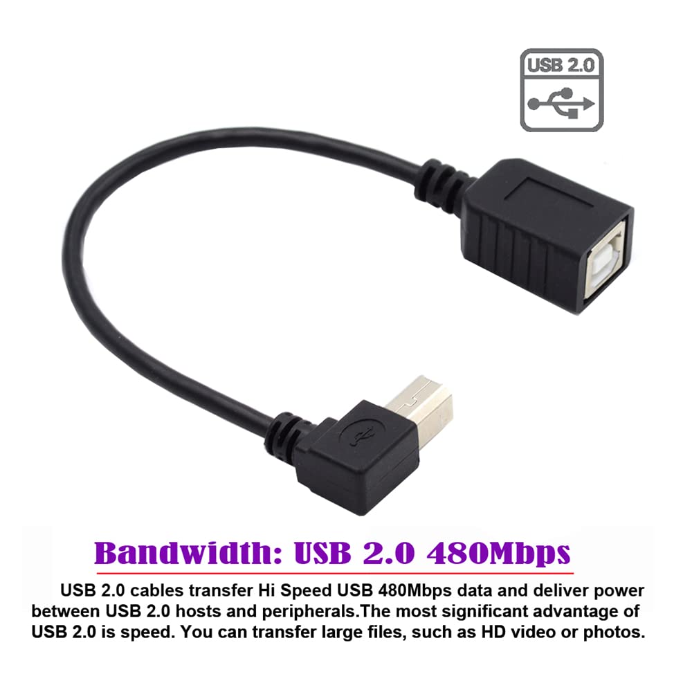 ChenYang USB 2.0 A-Stecker Auf B-Stecker, 90 Grad Winkelkabel, 50 Cm – Für Drucker, Scanner