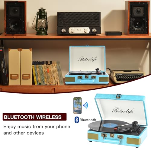 Record Player 3 Speed Bluetooth Suitcase
