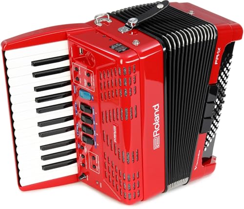 Roland FR-1X Premium V-Accordion Lite with 26 Piano Keys and Speakers, Red