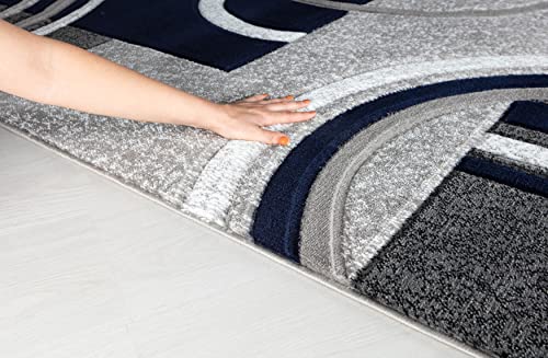 GLORY RUGS Area Rug Modern Soft Hand Carved Contemporary Floor Carpet with Premium Fluffy Texture for Indoor Living Dining Room and Bedroom Area (2x3, Navy)
