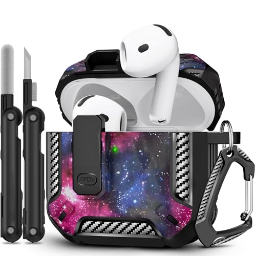 TNSNK Custodia per AirPods 4, custodia con blocco sicuro per Apple AirPods 4 con cancellazione attiva del rumore 2024, custodia per AirPods 4 con kit di pulizia e portachiavi, potente protezione dalle TNSNK Custodia per AirPods 4, custodia con blocco sicuro per Apple AirPods 4 con cancellazione attiva del rumore 2024, custodia per AirPods 4 con kit di pulizia e portachiavi, potente protezione dalle