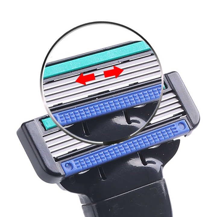 Image of E1 Virat 4-Blade Razor for Men with 4 Replacement Cartridges | Manual Shaving Razor | Smooth & Close Shave | Ergonomic Grip Handle | Daily Grooming Razor