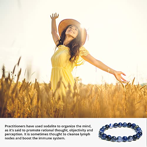 Image of ANAYA AGATE Healing Crystal Bracelet for Women and Men - 8mm Round Beaded Bracelet for Men and Women - Unisex Stretchy Gemstone Bracelet for Healing and Protection