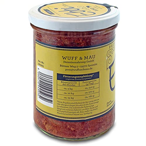 Bio Hundefutter mit Rind, Apfel, Karotte und Reis/Ebbi Inhalt: 400g Hundenahrung im wiederverschließbarem Glas (4 x 400g)