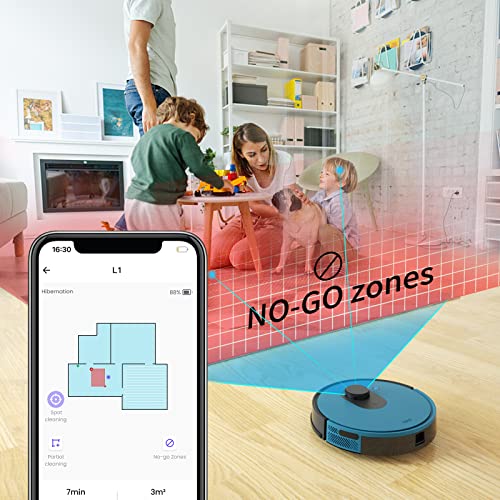 OKP 3800Pa Laser Navigation Robotic Vacuum, Logical Route Planning and Multi-Floor Mapping, Smart Self Charging Lidar Robot Vacuum Cleaner, Intelligent Alexa Hoover for Pet Hair - Image 4