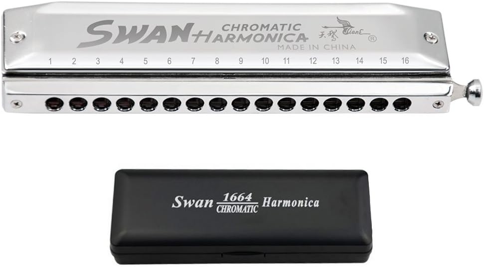SWAN Chromatic Harmonica SW 1664 Key of C 16 Hole 64 Tones Harmonica
