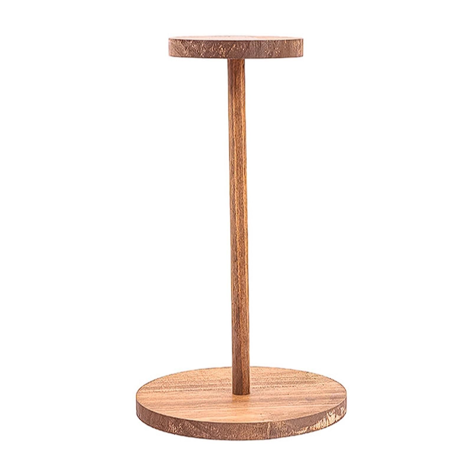 WxuuLTGJR Multipurpose Jewelry Display Stand Walnut Color Hat Jewelry Easel Stand Necklaces Tower Organizer Rack Head Model Showcase