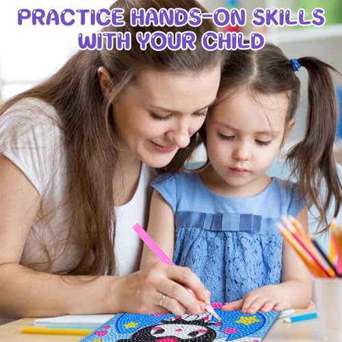 Image of PATPAT Diamond Painting Kit 6.7 Inch Wooden Frame DIY Decor | Kids Craft Activity, Screen-Free Creative Fun, Structured Display Format Desk Decor Appeal