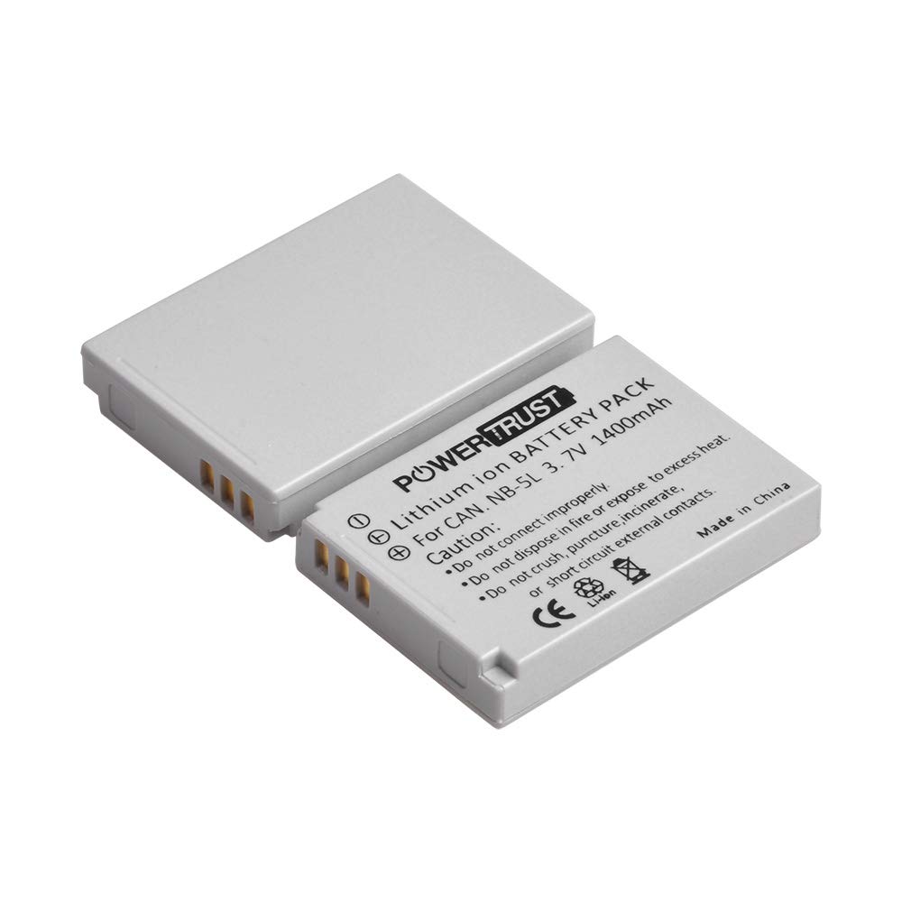 Amazon.com : PowerTrust 1400mAh NB-5L Battery (2-Pack) for Canon