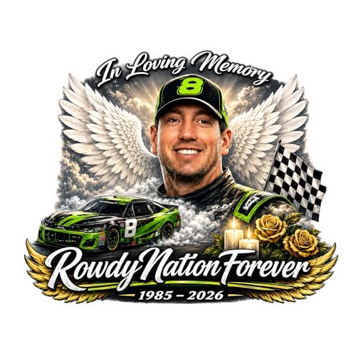 RockPaperStikrz Kyle Busch Rowdy Nation Forever Memorial Sticker Vinyl 5x4 Inch Glossy Finish Multicolor Racing Tribute Sticker for Cars Trucks Laptops