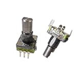 FNUQCOA 5pcs Rotary Encoder Switch EC11 with Push Switch Self Spring Return 5pin Plug-in Type Turn Left Or Right 15mm Half Shaft