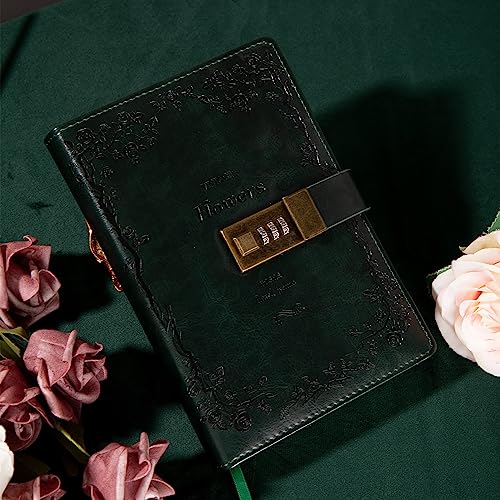 Image of TIEFOSSI B6 Leather Journal Notebook With Combination Lock, Travel Sailor Writing Diary Personal Planner Organizers As Gift For Girls Boys Women, 7.87 X 5.51 In,240 Pages