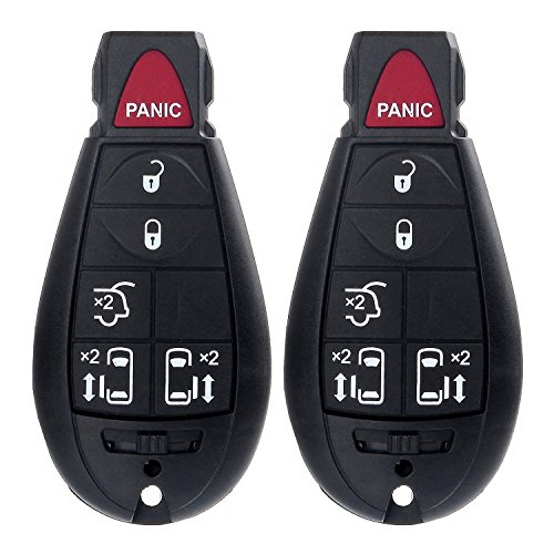 Mushan Pack of 2 Key Replacement M3N5WY783X Key Fob Keyless Entry for Chrysler 300/Town&Country Self-Programmable Car Key Fits for Grand Cherokee 2008-2013,for Ram 1500 2500 3500 2008-2010