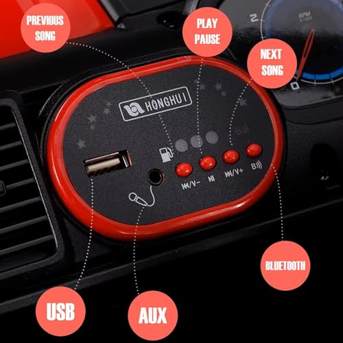 Image of Little Rides Battery Operated Jeep for Kids, Ride on Toy Car with RGB Windshield Light & Music | Electric Jeep 12v Battery Car | Baby Big Car for Kids to Drive 2 to 8 Years Boys Girls (Red)