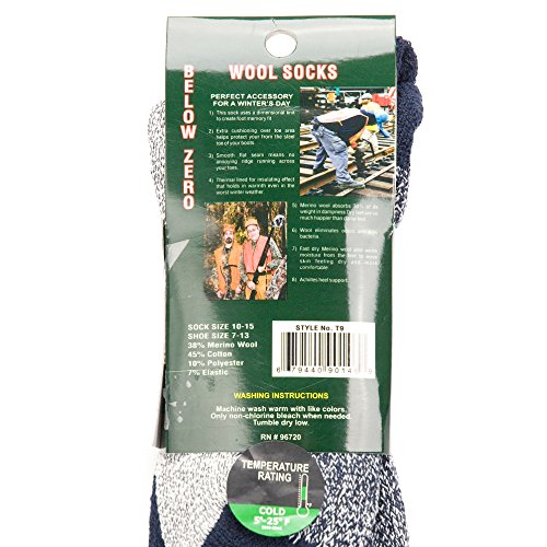 6 Pairs of Excellent Mens Merino Wool Thermal Socks,Size 10-152