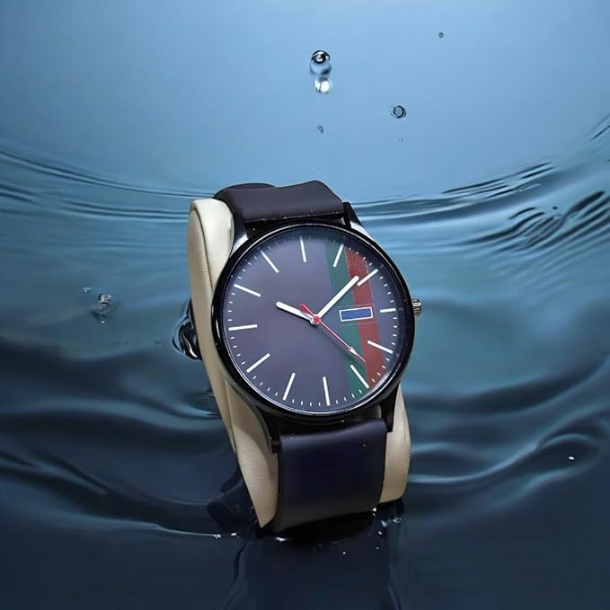 Image of AMERICANVIBER, Minimalist Men's Analog Quartz Watch with Water-Resistant Black Dial and Comfortable Silicone Strap for Mens
