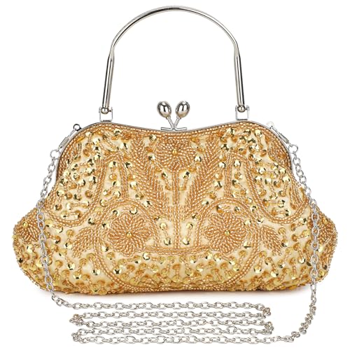 Image of UBORSE 1920s Vintage Clutch Purse Beaded Evening Bag for Women Formal Bridal Sequin Handbag Clutch for Wedding /Prom /Cocktail | 1920s