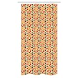 Ambesonne Dog Lover Stall Shower Curtain, Colorful Paw Pattern with Various Sizes Abstract Animal Canine and Feline, Decorative Fabric Set with Hooks for Bathroom, 36" W x 72" L, Marigold Multicolor
