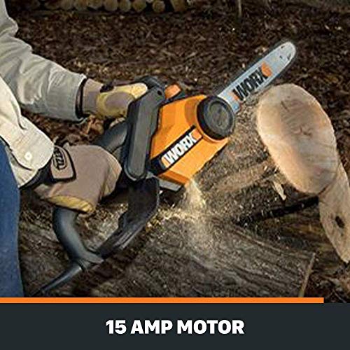 WORX WG304.2 Saw 18-Inch 15.0 Amp Electric Chainsaw with Auto-Tension, Chain Brake (Renewed)