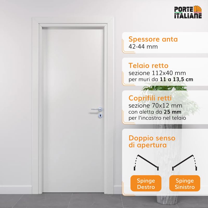 Porte interne Noce Nazionale - compreso telaio e mostrine (80x210 Sinistra)