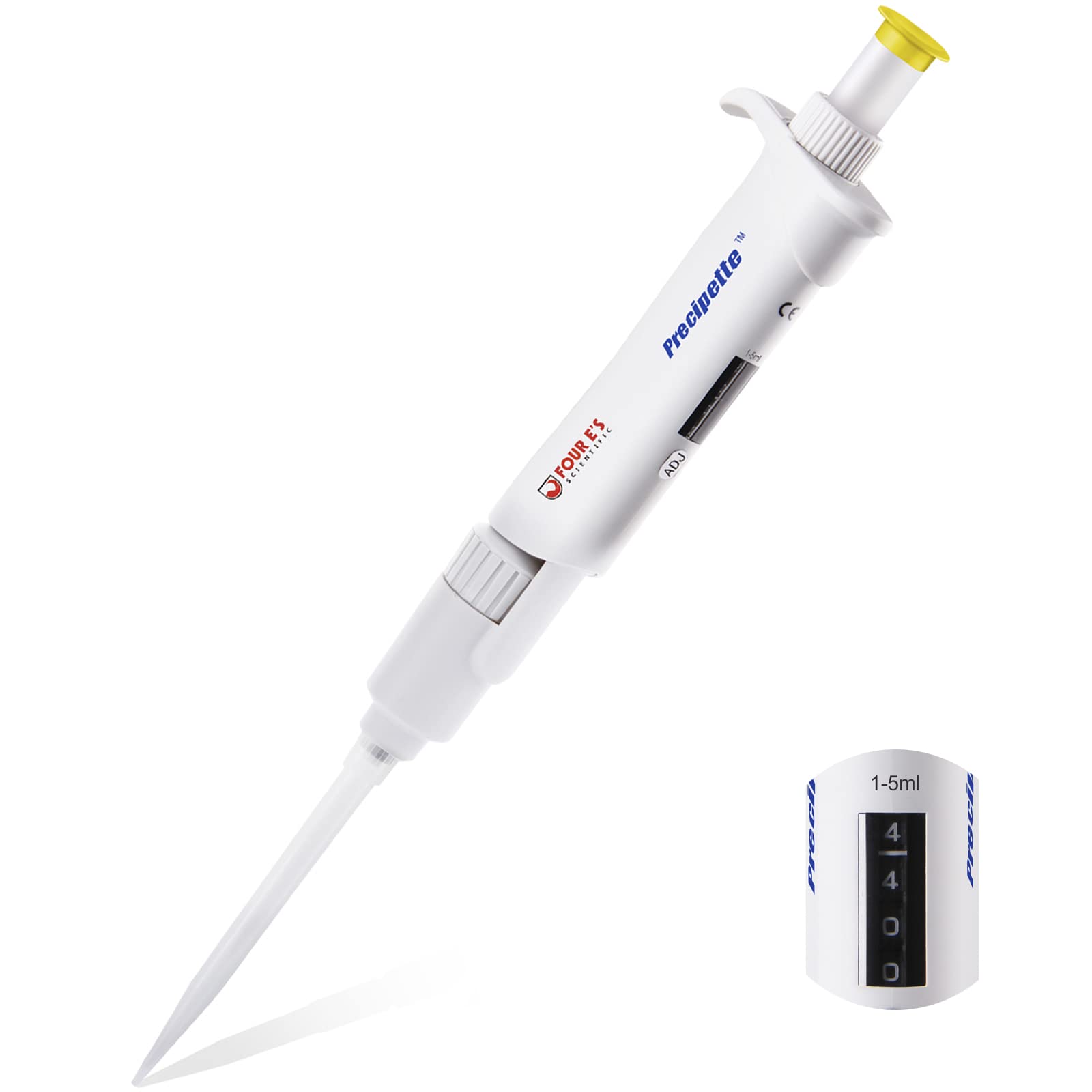 Micropipeta de alta precisión de 1 a 5 ml, pipeta de un solo canal de volumen ajustable de 5 ml, pipeta de líquido manual para laboratorio y escuela científica