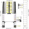 Échelle Télescopique 4,4m en Acier Inoxydable, Échelle Extensible avec Pied... #2