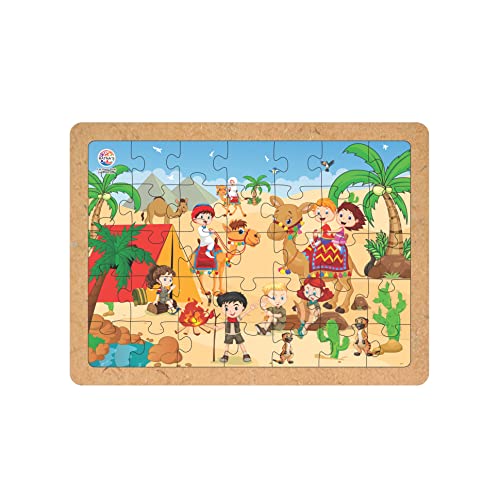 Image of Ratnas Wooden Floor Puzzle Desert 35 Pieces Jigsaw Puzzle Size 29.5 cm x 21.5 cm for Kids 3+ Years