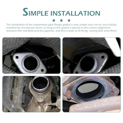 Image of 2 PCS Exhaust Pipe Gasket, ID 65 mm Muffler Exhaust Manifold Flange Ring Gasket, High Temperature Resistant Anti-leakage Modified Conical Sealing Gasket, for Most Cars (Silver)