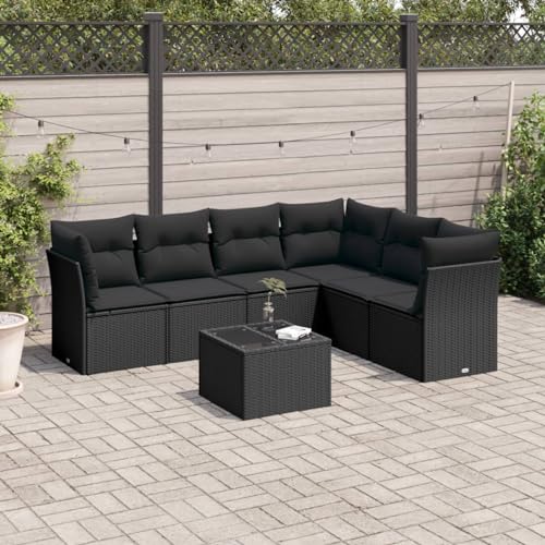 Festnight Rattan Gartenlounge Ecksofa mit Stauraum