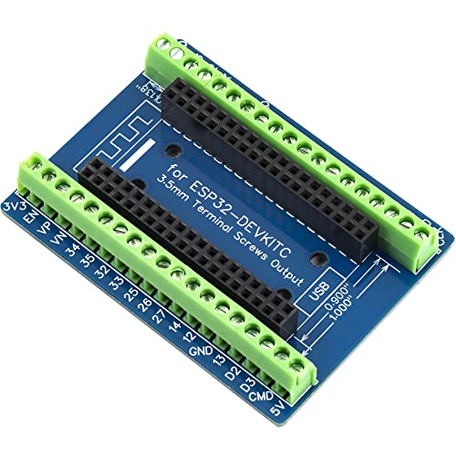 Image of for ESP32 Breakout Board 3.5mm / 0.14 inch Terminal GPIO Expansion Board for 0.9 inch / 1.0 inch Size ESP32 Module ESP-WROOM-32 ESP32-DevKitC (Pack of 2pcs)