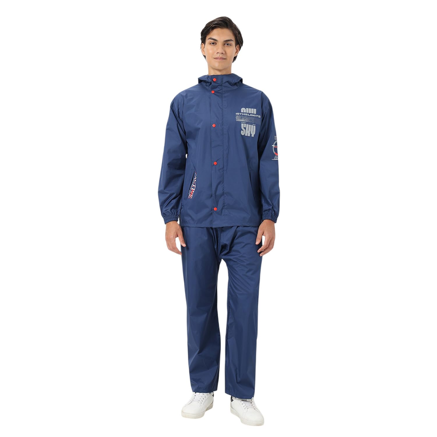 Citizen Designer Tapping Rain Suit for Men, Single Layer Rainwear Set, 210 Micro PVC Rubberized Fabric, Heavy Duty Waterproof Jacket & Pant, Hooded High Neck, Elastic Cuff-image-35