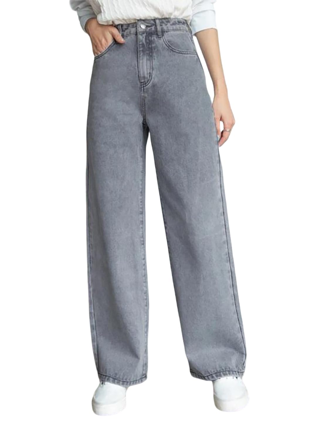kotty Women's Relaxed Fit Solid Stretchable Jeans-picture-33