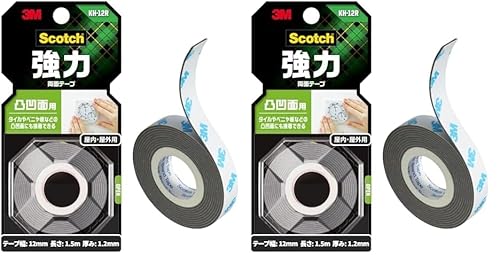 3M スコッチ 強力両面テープ 凸凹面用 幅12mm長さ1.5m KH-12R (× 2)