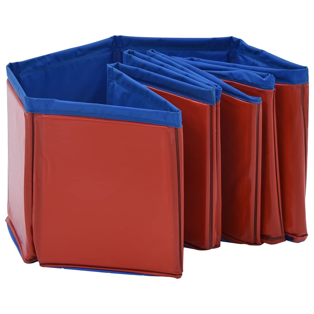 Składany basen dla psów czerwony 80x20 cm PVC zwierzęta i artykuły dla zwierząt artykuły dla zwierząt artykuły dla psów