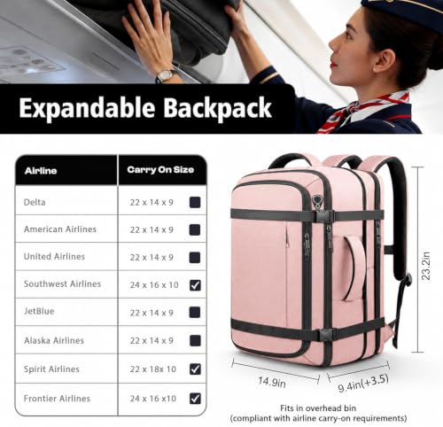 Image of Expandable 1-7 DAYS Travel Backpack Anti Theft Water Resistant