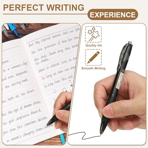 Pack de 12 bolígrafos gel 0.5mm tinta negra retráctiles miniatura 4