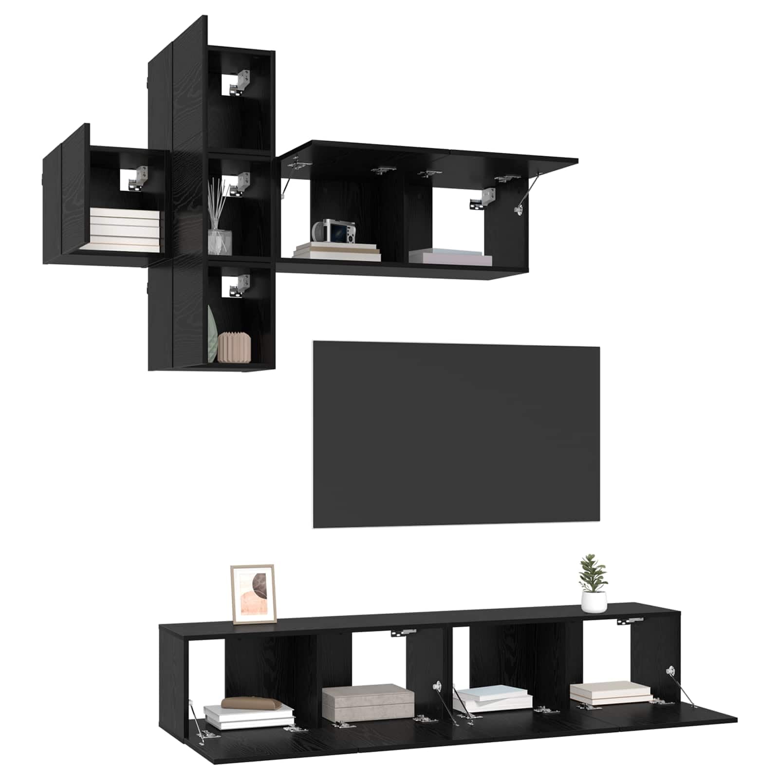 Conjunto de Mueble de TV 8 uds. Madera de Ingeniería, Muebles TV, 55.82 kg-3438599