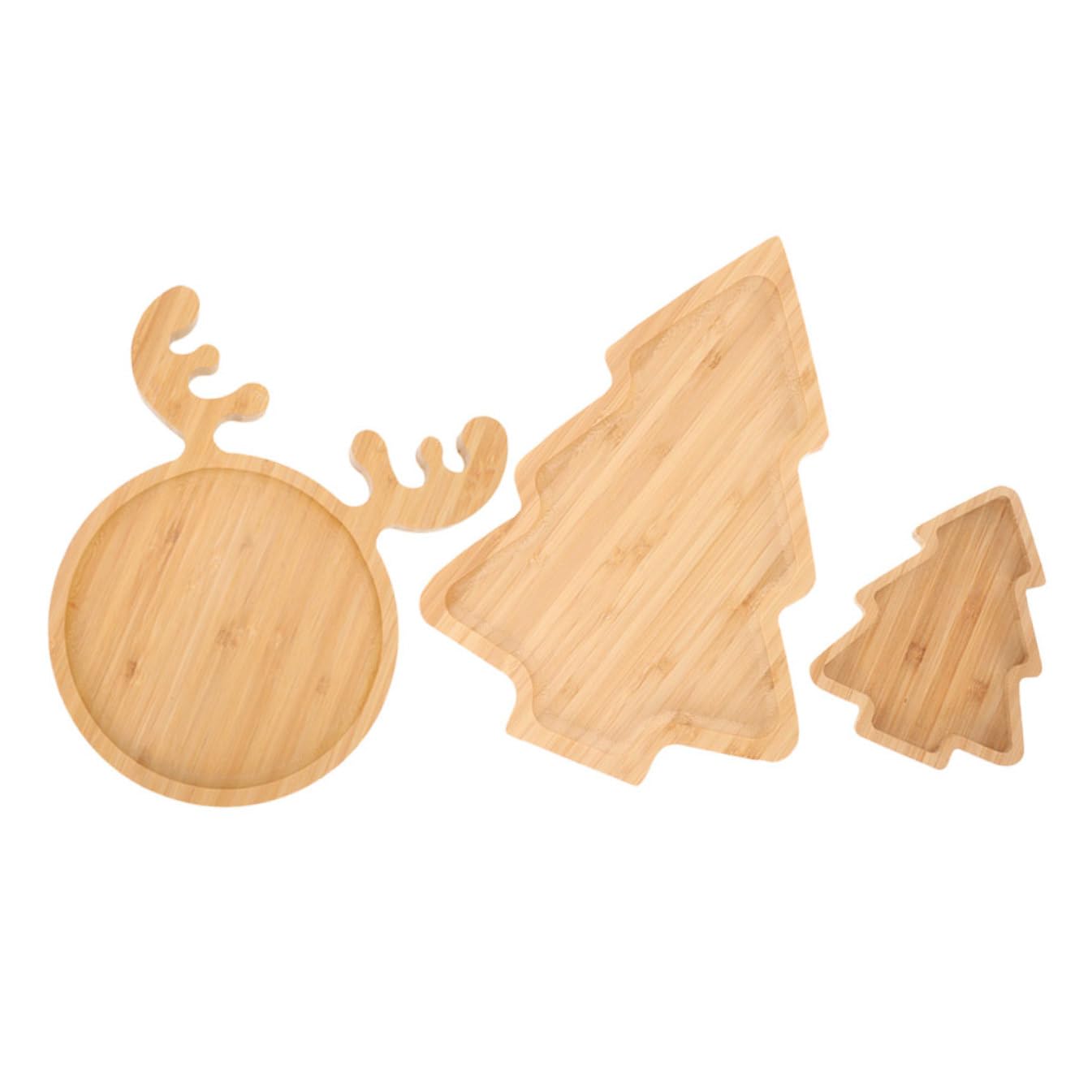 3piezas Bandejas Diseño De Árbol De Navidad y Reno Bandeja Creativa para Aperitivos Frutas y Dulces Fiestas Navideñas Fácil Limpieza y Uso Versátil