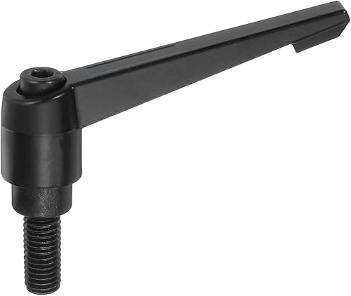 Miniatura 169 de uxcell Perillas ajustables M8 x 3.150 in, rosca macho, botón de trinquete, bloqueo rápido, perno giratorio para maquinaria de torno, color negro