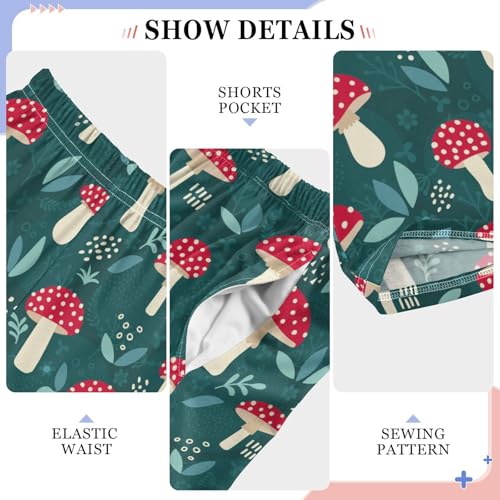 Pajamas Pants Soft Mushroom Long Sleep Pjs Lounge Pajama Bottoms Elastic Waist with Pockets4
