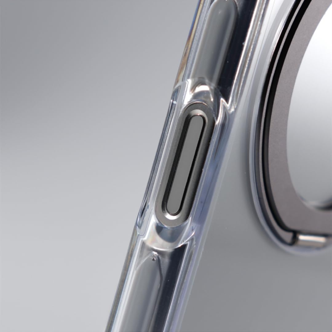 Magnetyczny obrotowy uchwyt na telefon z podstawką do iPhone'a 15 Pro, etui bezprzewodowe z PC (do iPhone'a 15 Pro/BIAŁY)