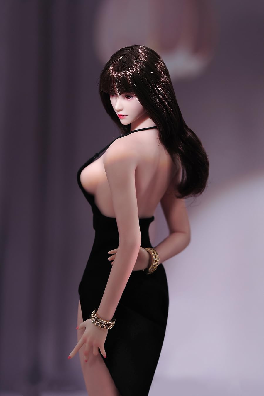 1/6 Skala Weiblicher Körper,12inch Super Flexible Nahtlose Weibliche Figur Körper Makeup Version mit Nicht Abnehmbaren Füßen Groß und Schlank Miniatur Action Figur (Blasse Haut)