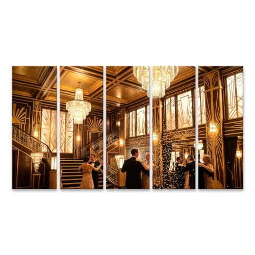 Art déco salle de bal impression sur toile premium islandburner XXL