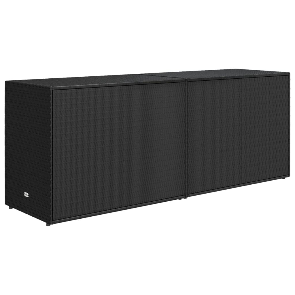 Gartenschrank für den außenbereich Balkonschrank Vorratsschrank Spindschrank Außenschrank Allzweckschrank Außenschrank Haushaltsschrank Schwarz 198x55,5x80 cm Poly Rattan-