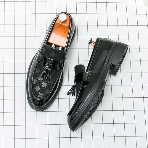 Men's Comfortable Non Slip Flat Shoes Plus Size Business Leather Shoes Square Toe Casual Comfortable Formal Shoes2