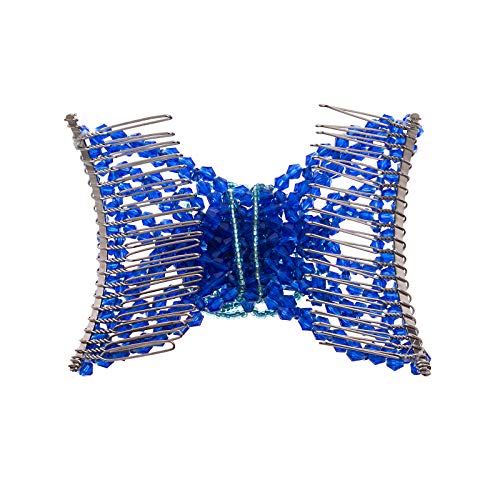 Lovef 3Pcs Easy Comb Magic Hair Beauty Decoration Double Clip Pearl Stretchy Beaded Hairpin Bow Double Combs Lady In Random Color #TOP4