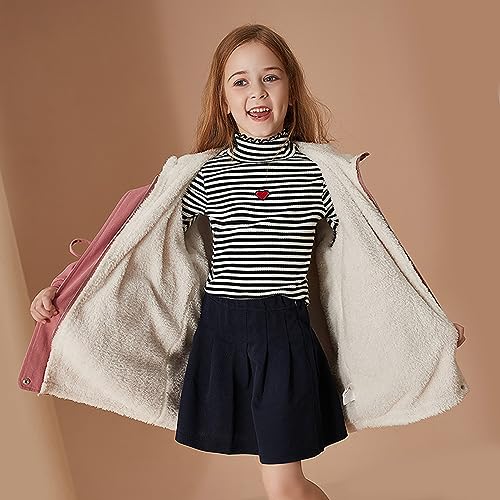 Girls Jacket Winter Fleece Jacket Wear Plush Overcoming Cotton Coat Fleece Lined Thicken Puffer Coat hooded2