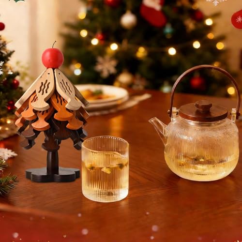 Dessous de plat pliable en bois, support pot chaud, cuisine et table de Noël - 3