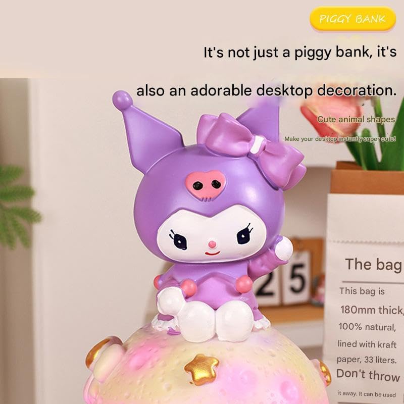 Image of Money Saving Bank with Coin Slot / /Creative Cartoon Design Money Bank / /Plastic Piggy Bank for Boys & Girls (Pack of 1) (Kitty Planet)