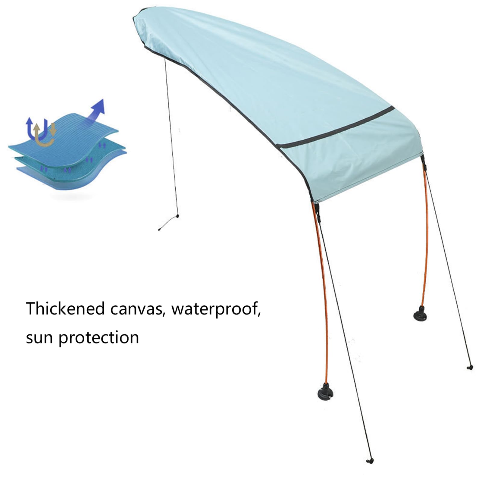 Parasole per attività ricreative in acqua, per aree di sedute in barca, copertura in tessuto per barca, pesca e kayak, uso portatile per barca, baldacchino, kayak, copertura solare per kayak, piccola